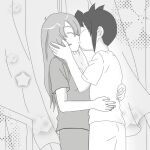  1boy 1girl couple endou_mamoru hug inazuma_eleven inazuma_eleven_(series) kiss original_character 
