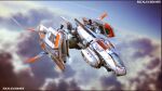  3d artist_name blue_sky canopy_(aircraft) clouds cloudy_sky concept_art day federation_(star_conflict) fighter_(star_conflict) flying glowing highres machinery military military_vehicle no_humans original outdoors realistic rjbonner science_fiction sky spacecraft star_conflict starfighter vehicle_focus 