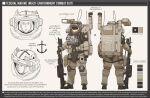  1boy ammunition_pouch astronaut belt_pouch bulletproof_vest english_commentary english_text full_body gloves gun helmet lineart military original pouch rifle science_fiction shoes solo space spacesuit thigh_pouch w_a_v_e weapon 