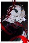  1boy bob_cut daleth_(sky:_children_of_the_light) dishiyiye flower grey_hair highres inverted_bob red_flower red_rose rose short_hair sky:_children_of_the_light solo white_hair 