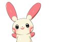  :3 animal_focus arms_up black_eyes blush blush_stickers buck_teeth commentary drunkoak english_commentary happy highres looking_at_viewer no_humans open_mouth outstretched_arms plusle pokemon pokemon_(creature) smile solo spread_arms standing teeth transparent_background upper_body 