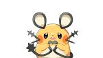  :&lt; animal_focus black_eyes blush blush_stickers buck_teeth commentary dedenne drunkoak english_commentary half-closed_eyes hands_up heart heart_tail highres holding_own_tail light_blush looking_at_viewer no_humans open_mouth pokemon pokemon_(creature) solo standing straight-on tail teeth transparent_background upper_body 