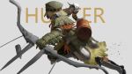  1other absurdres bow_(weapon) gauntlets goggles goggles_on_headwear grey_background hat highres monster_hunter_(character) monster_hunter_(series) pose quiver shin_guards simple_background weapon yi_gesang 