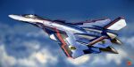  1other absurdres aircraft airplane ambiguous_gender asterozoa canopy_(aircraft) clouds fighter_jet flying from_side helmet highres jet macross macross_30 military military_vehicle science_fiction sky solo vehicle_focus yf-30 