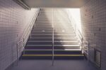  3d commentary dmitry_kuznetsov english_commentary highres no_humans original railing scenery shadow stairs tile_wall tiles 
