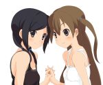  akane_(k-on!) black_eyes black_hair brown_hair casual extra hand_holding holding_hands k-on! long_hair multiple_girls satou_akane side_ponytail sora_to_umi taki_eri twintails 