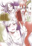  3girls blush green_hair houjou_hibiki kurokawa_ellen long_hair minamino_kanade multiple_girls open_mouth precure purple_hair smile suite_precure tima 