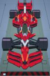  absurdres artist_logo car commentary english_commentary eva_02 formula_one from_above ground_vehicle highres motor_vehicle neon_genesis_evangelion no_humans race_vehicle racecar seat solo spoiler_(automobile) vehicalization vehicle_focus walter_kim wheel 