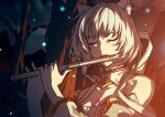  animal_ears cat_ears chest_jewel flute highres instrument mio_(xenoblade) music playing_instrument short_hair white_hair xenoblade_chronicles_(series) xenoblade_chronicles_3 yama_ym0000 