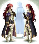  1other 2girls adricarra alternate_costume armor black_thighhighs caeldori_(fire_emblem) father_and_daughter fire_emblem fire_emblem_awakening fire_emblem_fates grandfather_and_granddaughter hand_on_own_chest headband highres long_coat long_hair matching_outfit mother_and_daughter multiple_girls no_eyes redhead robin_(fire_emblem) robin_(fire_emblem)_(male) selena_(fire_emblem_fates) thigh-highs twintails wings zettai_ryouiki 