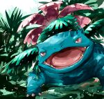  bright_pupils claws commentary_request fangs leaf looking_up no_humans nyala_(nyala_766) open_mouth plant pokemon pokemon_(creature) red_eyes solo standing tongue venusaur 