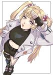  crop_top fortnite guccika jacket lennox_rose long_hair shorts spiked_jacket twintails 