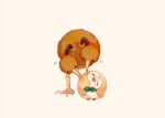  beak bird bird_legs black_eyes blush closed_eyes doduo no_humans opipi_omame pokemon pokemon_(creature) rowlet simple_background talons two-headed_bird white_background 