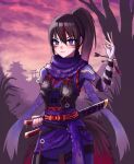  alluring black_and_red_and_purple_hair cute highres insanely_hot kunimitsu_ii kunoichi namco outdoors sunset tekken violet_eyes 
