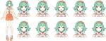  1girl a.i._voice argyle_cardigan closed_eyes expressions full_body grin gumi looking_at_viewer nou_(nounknown) official_art open_mouth pigeon-toed simple_background smile standing vocaloid white_background 