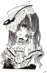  ciel_phantomhive kuroshitsuji male monochrome sketch 