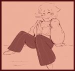  big_nose black_pants bluelightspecil_(artist) blush closed_eyes deltarune fluffy highres pants puppet shoes simple_background sketch smile spamton_g._spamton sweater 
