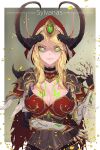  alternate_costume armor blood_elf_(warcraft) demon_horns demon_hunter demon_hunter_(warcraft) elf gauntlets glowing glowing_eyes glowing_tattoo green_eyes heroes_of_the_storm highres hood horns long_eyebrows long_hair long_pointy_ears pointy_ears shoulder_armor sylvanas_windrunner tattoo warcraft world_of_warcraft xdcstc 