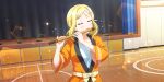 blonde_hair closed_eyes love_live!_school_idol_festival_all_stars ohara_mari short_hair yukata