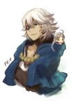  1boy 1girl ahoge bangs blue_capelet blue_eyes blue_hood book capelet chibi father_and_daughter fire_emblem fire_emblem_fates holding holding_book hood hood_down hooded_capelet low_twintails lowres niles_(fire_emblem) nina_(fire_emblem) parted_bangs tefutene twintails white_hair 