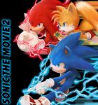  3boys animal_nose black_background blue_eyes copyright_name electricity furry furry_male gloves grin highres holding knuckles_the_echidna male_focus misuta710 multiple_boys open_mouth protected_link shoes simple_background smile sonic_(series) sonic_the_hedgehog sonic_the_hedgehog_2_(film) tails_(sonic) violet_eyes white_gloves 