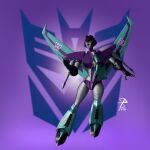  1girl alien breasts colored_skin curvy grey_skin humanoid_robot medium_breasts pandacron panties purple_lips purple_panties red_eyes robot slipstream_(transformers) solo thigh-highs transformers transformers_animated underwear wings 