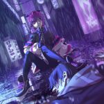  cyberpunk highres non-web_source original purple_hair shiei_yudzuki violet_eyes 