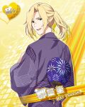 blonde_hair character_name green_eyes idolmaster idolmaster_side-m long_hair tsuzuki_kei yukata