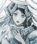  angel black_clover blue_eyes halo highres horns nun pale_skin poonwip robe sister_lily white_robe 