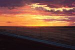  animal bird car clouds desert evening fangpeii flock flying gradient_sky ground_vehicle highres motor_vehicle no_humans original outdoors procreate_(medium) road scenery sky sunset 