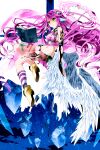  1girl angel angel_wings book breaking colorized glance highres jibril_(no_game_no_life) night night_sky no_game_no_life ohioxoiho purple_hair sky star_(sky) wings 