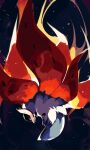  absurdres animal_focus black_background bug commentary_request embers from_side highres kura_(shironagasu02) looking_down moth no_humans pokemon pokemon_(creature) solo volcarona white_fur 