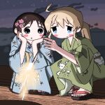  chito_(shoujo_shuumatsu_ryokou) eli_(chibitoad) highres japanese_clothes kimono shoujo_shuumatsu_ryokou yukata yuuri_(shoujo_shuumatsu_ryokou) 