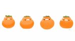  animal bird chai_(drawingchisanne) duck duckling food food-themed_creature food_focus fruit glaring no_humans original persimmon simple_background white_background 