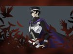 1boy black_eyes black_hair cape devil_summoner hat kuzunoha_raidou shin_megami_tensei sword tagme