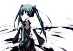 1girl detached_sleeves green_eyes green_hair hatsune_miku necktie pleated_skirt tagme twintails vocaloid