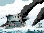  hatsune_miku historical_event kriegsmarine rxjx sinking submarine twintails type_ix vocaloid world_war_ii 