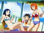  bikini highres kuga_natsuki mai-hime minagi_mikoto my-hime orange_hair swimsuit tokiha_mai wallpaper 