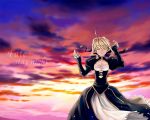  fate/stay_night saber sky sunset tagme 