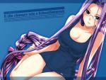  braid fate/stay_night fate_(series) glasses impossible_clothes long_hair one-piece_swimsuit purple_eyes purple_hair rider school_swimsuit single_braid swimsuit very_long_hair wallpaper 