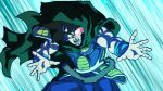  1boy armor bardock black_hair black_robe blue_background blue_pants blue_wristband cody_the_dumbass commentary derivative_work dragon_ball dragon_ball_super english_commentary highres male_focus manga_panel_redraw monkey_tail muscular muscular_male official_style open_mouth pants red-tinted_eyewear robe saiyan_armor scar scar_on_cheek scar_on_face shintani_naohiro_(style) shoulder_pads solo speed_lines spiky_hair tail tail_wrap tinted_eyewear v-shaped_eyebrows wristband 