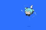  1girl ^_^ aqua_hair blue_background chibi closed_eyes cursor hatsune_miku nontao simple_background solo twintails vocaloid 