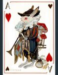  ace_of_hearts animal animal_focus artist_name card clothed_animal commentary english_commentary heart highres ivy_teas no_humans original playing_card rabbit solo 