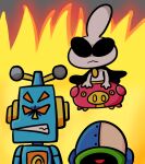  3boys alien dr._crygor fire highres mike_(warioware) multiple_boys offbeat orbulon robot sunglasses warioware 