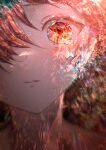  1girl absurdres eye_focus highres lens_flare looking_at_viewer original red_eyes redhead solo sparkle user_negz8222 