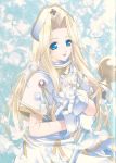  blonde_hair blue_eyes feathers gloves hat long_hair mint_adenade staff tales_of_(series) tales_of_phantasia white_dress white_gloves 
