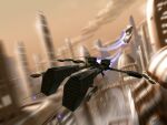  aircraft amarr_empire_(eve_online) artist_name brown_sky brown_theme building city clouds cloudy_sky commentary day eve_online executioner_(eve_online) flying frigate_(eve_online) glowing highres krats military military_vehicle minmatar_republic_(eve_online) motion_blur no_humans outdoors photoshop_(medium) rifter_(eve_online) science_fiction sky skyscraper spacecraft 