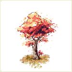 autumn autumn_leaves border english_commentary grass leaf maple_leaf micoomiconico no_humans original pixel_art simple_background still_life tree white_background yellow_border