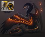 absurdres artist_name bird black_background borrowed_character character_name from_side glowing glowing_eyes highres monster neytirix original safe simple_background wings