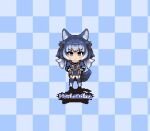 1girl animal_costume animal_ears animated chibi dire_wolf_(kemono_friends) gloves kemono_friends kemono_friends_v_project long_hair looking_at_viewer midoribox necktie pixel_art shirt simple_background skirt smile solo tail video virtual_youtuber wolf_costume wolf_ears wolf_girl wolf_tail